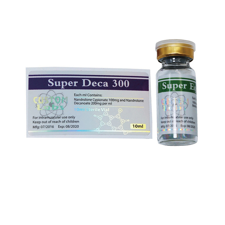 Silver Hologram 60x30mm 10ml Vial Labels Hot Stamping For Testosterone Enanthate