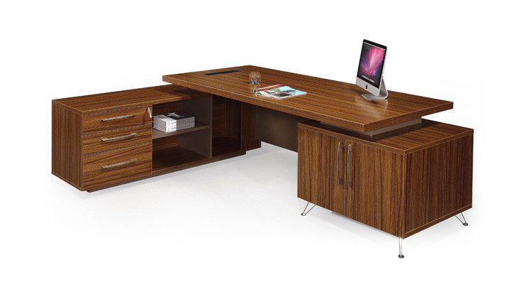 Modern Office Furniture Desk High Tech Executive L Shaped Office Desk With Cabinet Locker