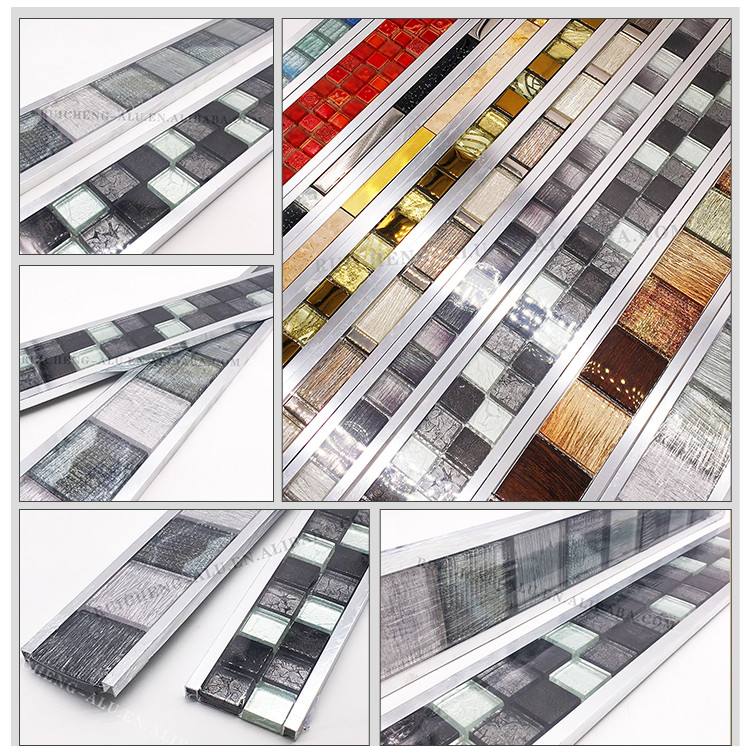 U Shaped Listello Mosaic Tile Borders Anti Slipping 10mm Height