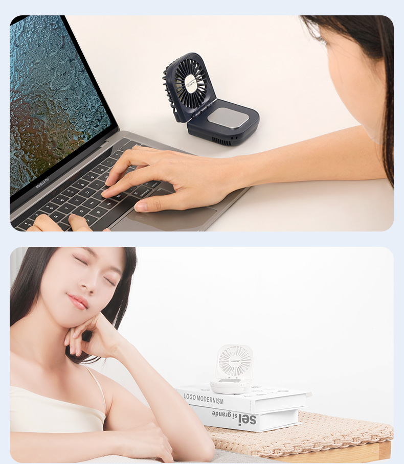 3.7V Cold Compress Handheld Folding Fan Portable Table Mini Fan for Neck Cooling Gift