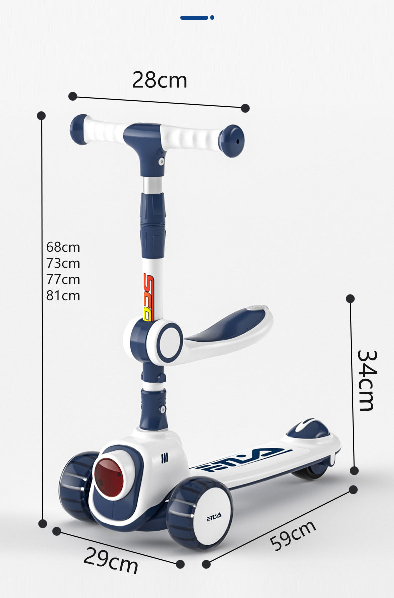 Scooter for Kids Ages 3-12 Foldable Height 4 Adjustable Collapsible Kick Scooter Max Load 200 LBS