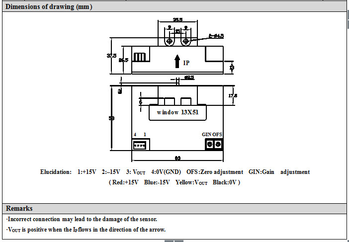Window Structure Hall Effect Current Transducer For Converter Use High Accuracy