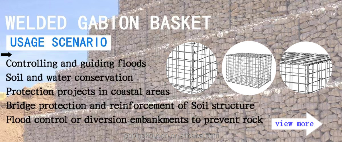Galvanized Welded Gabion Boxes Wire Mesh Baskets Stone Cage for Custom Requirements