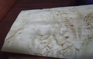 China Poplar Natural Burl Sliced Cut Wood Veneer Sheets , Elm Burl Veneer wholesale