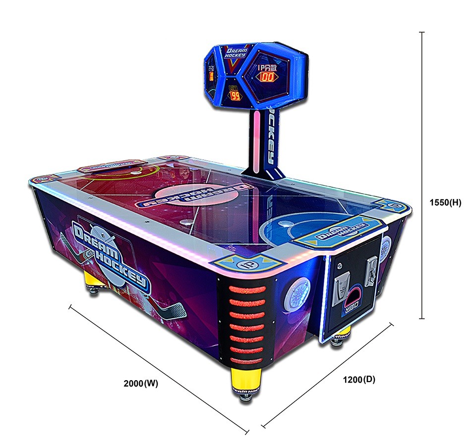 Theme Park Air Hockey Arcade Machine With Metal / Wood / Plastic Material
