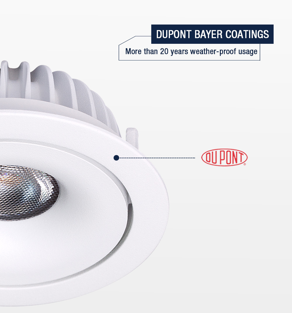 Aluminum COB LED Dimmable Downlight Multi Scene Flicker Free