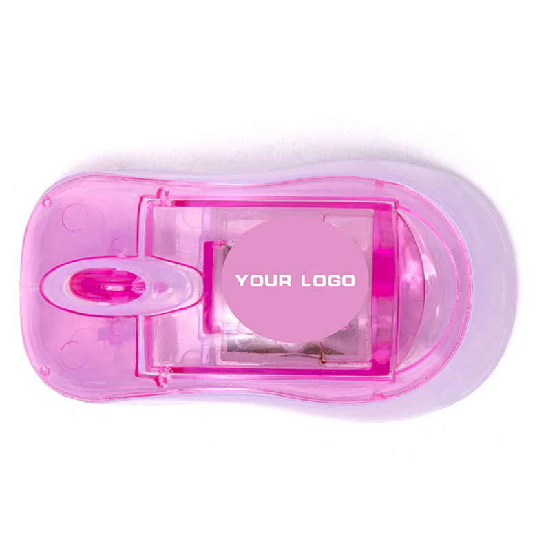 Mouse Cute Shape Double Hole Kids Pencil Sharpener PS Plastic