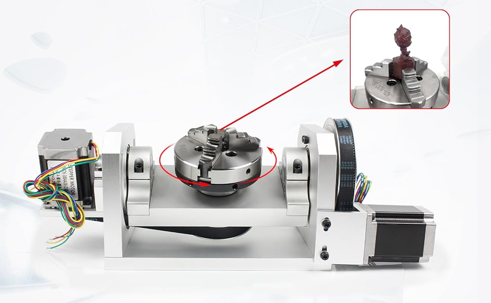 CNC Router 4th 5th A Axis Rotary Table Dividing Head Nema 23 Stepper Motor