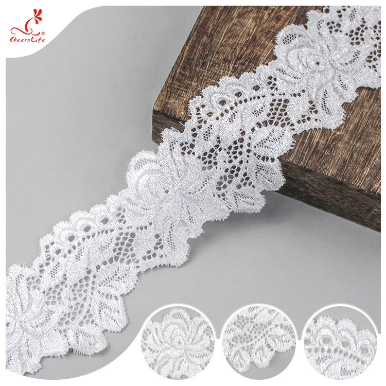 White Flower 2CM Water Soluble Lace Trim For Apparel , Handicraft