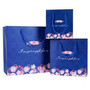 China Pantone Printing Coloured Paper Gift Bags With Ribbon Handles wholesale