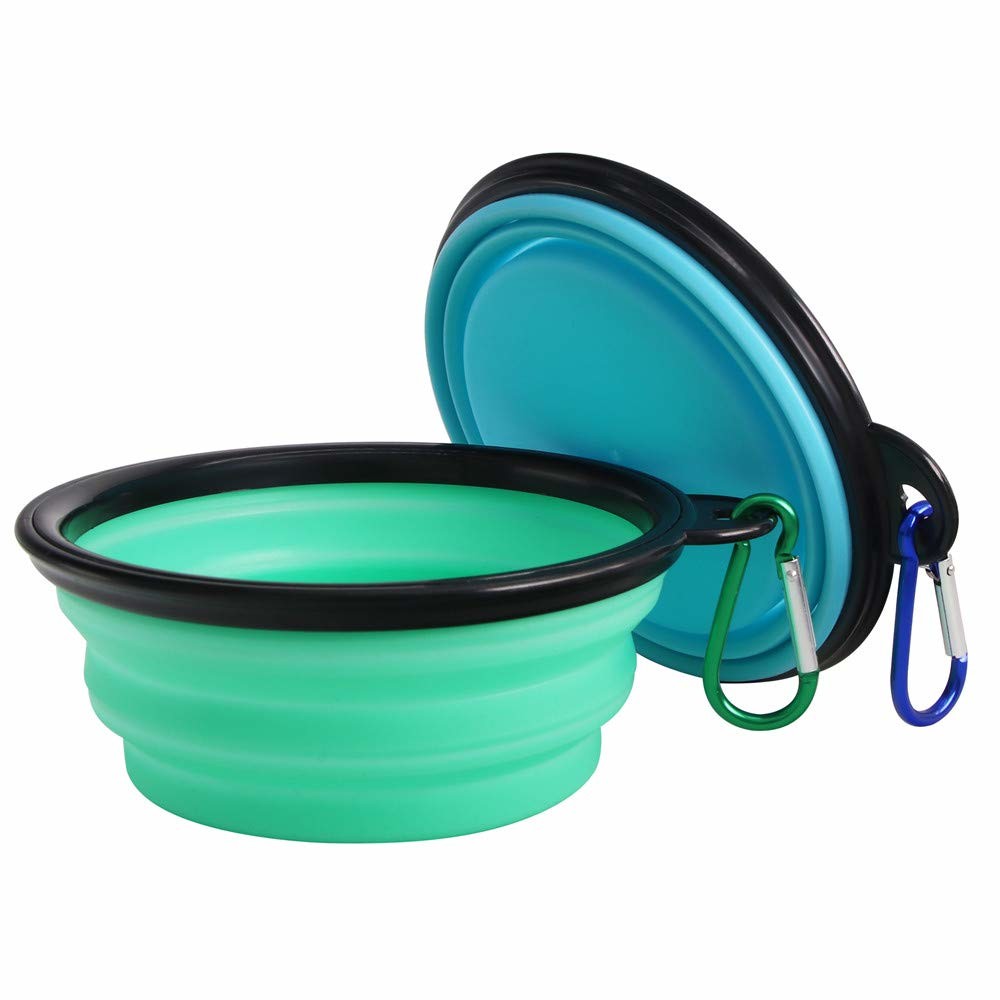 Collapsible Pet Bowl Dog Bowls 2 Pack Portable Silicone Pet Feeder Dog Cat Food Water Feeding Travel Bowl For Camping