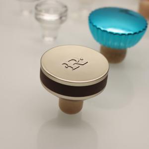 China Vinolok Solid Glass Liquor Bottle Stopper Nature Cork Synthetic With Metal Top wholesale