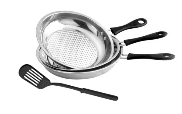 Round Stainless Steel Non Stick Frying Pan Set High Heat Efficiency ECO -
