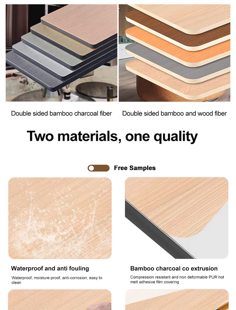 5mm Wood Grain PVC Wall Board Flexible Bamboo Charcoal Decorative Wall Panel