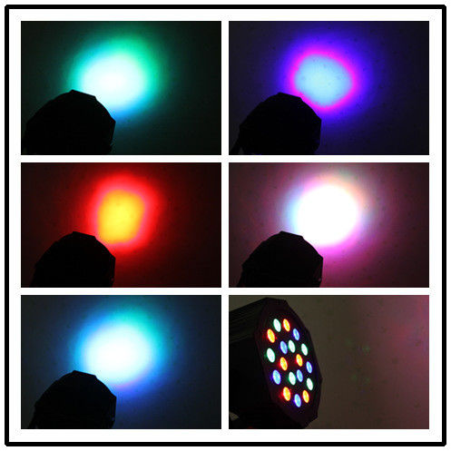 Professional 18pcs Rgbwa Led Flat Par Light With Zoom Function , 6/12CH Channels