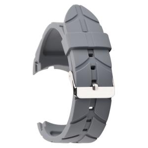 China Leaf Texture Mens Rubber Watch Bands , 24mm Silicone Watch Strap wholesale