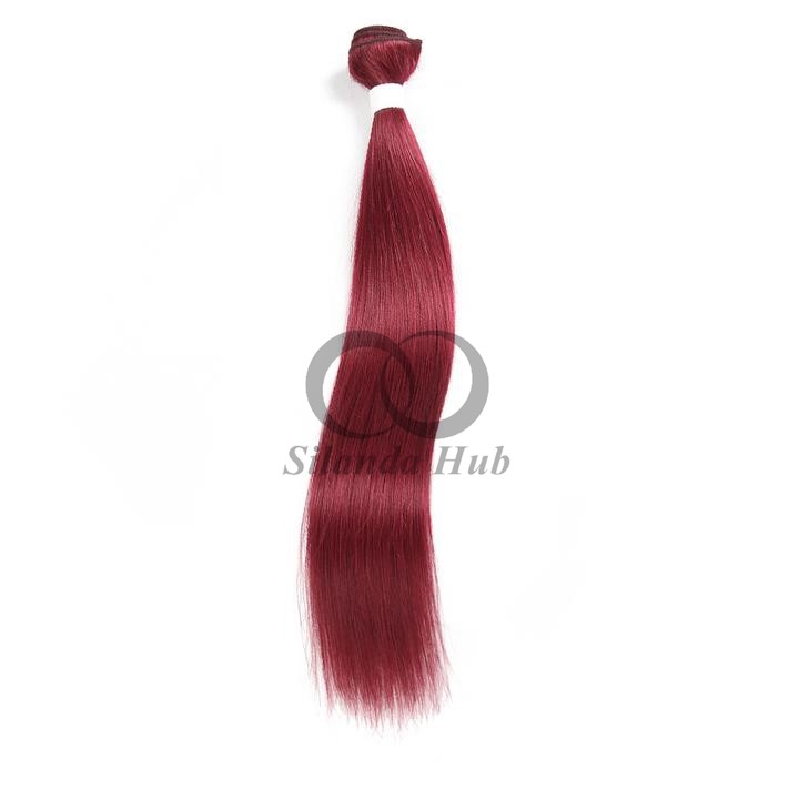 Burgundy Straight Remy Human Hair Bundles Sew In Weave Bundles Brazilian Bundle Deals