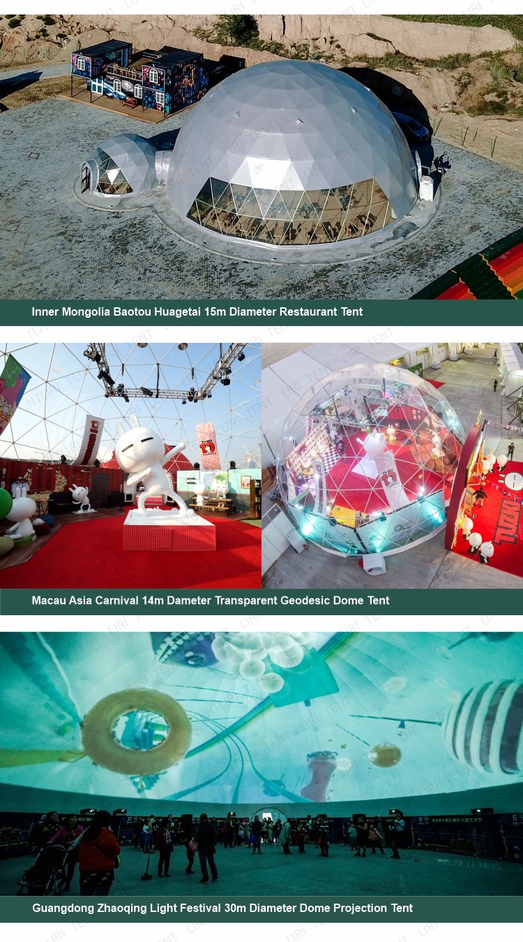25m Outdoor Round Commercial Geodesic Dome Tents Spherical Show Canopy For Event