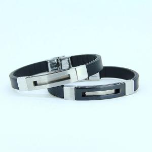 China Factory Direct Stainless Steel High Quality Silicone Bracelet Bangle LBI53 wholesale