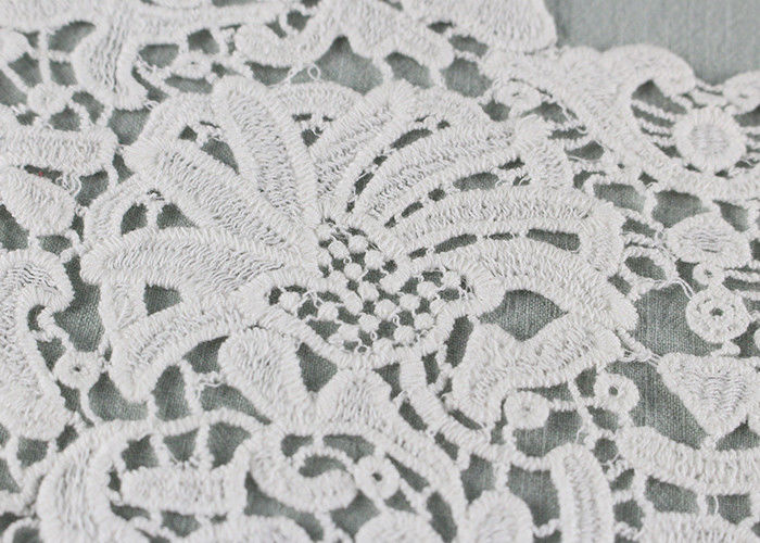 French Guipure Venice Lace Cotton Lace Neck Applique Water Soluble For Blouses