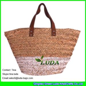 China LUDA white painted seagass straw bags fashion summer straw handbags wholesale