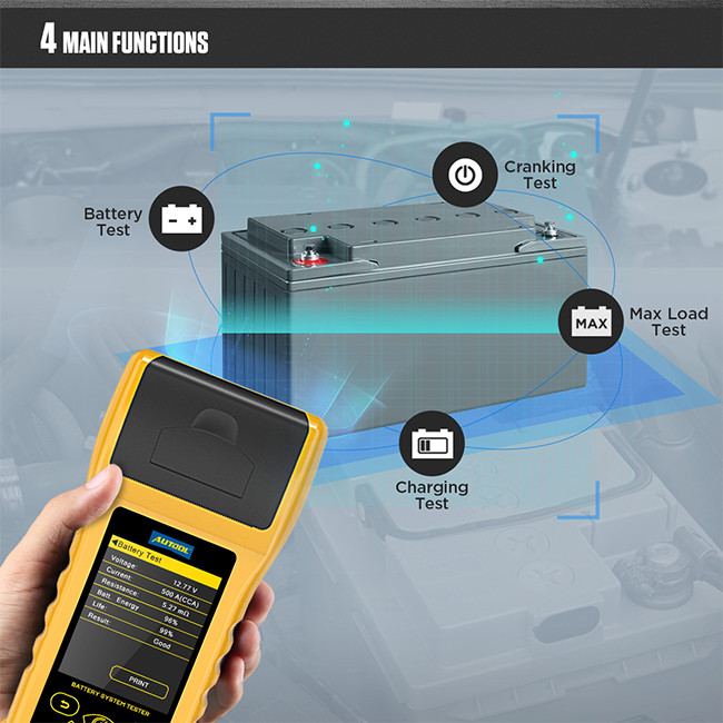 Color Screen BT760 Car Diagnostic Tester 6-32V automotive battery tester with printer