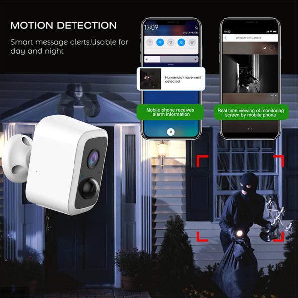 Unistone 2MP Battery Powered Camera with 10000mAh Battery Optional Solar Panel Supply(US-BC201)