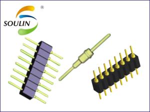 China Straight Round Pin Header Connector 1.778mm Pitch wholesale