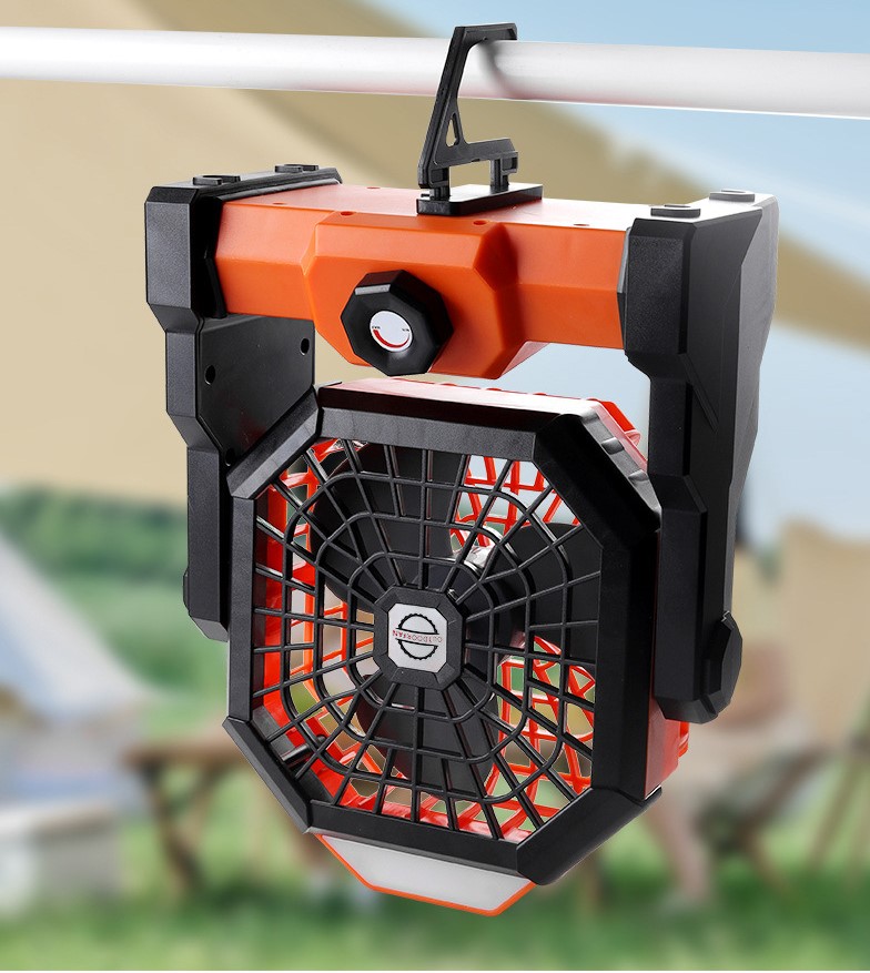 Portable 6-inch Wind Rechargeable Outdoor Tent Camping Fan With Lighting and Durable