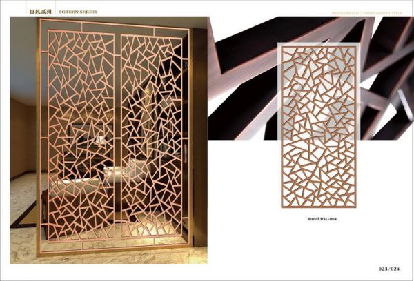 China Laser Cut Stainless Steel Metal Partition Folding Screen Factory Cheaper