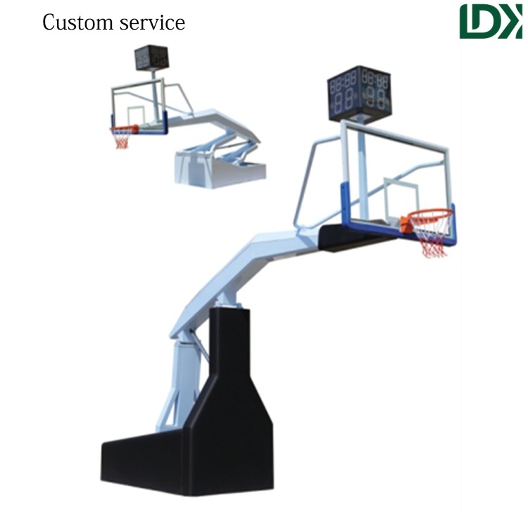 Adjustable Height Hydraulic Indoor Basketball Hoop Portable Training Basketball System