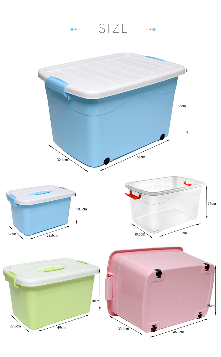 Rectangle PP Sterilite Storage Containers With Wheels For Kitchen