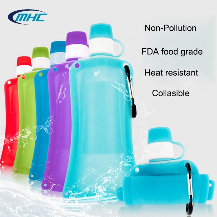 0.5L Collapsible Silicone Water Bottle Daily Portable Outdoor Sports Water Bottle