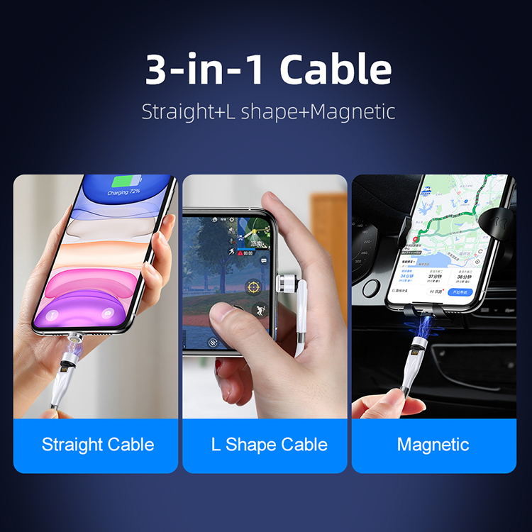 Magnetic Mobile Phone Data Cable Nylon Fast Charging Heavy Duty