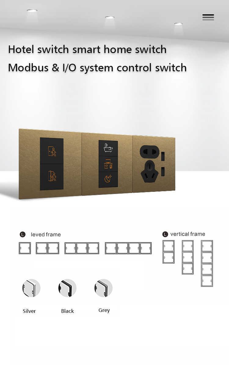 Controlling Lamp Metal Wall Switch RS485 Protocol 86mm Type Small Button Switch