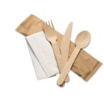 160mm wooden knife fork spoon set paper includes napkin wooden disposable