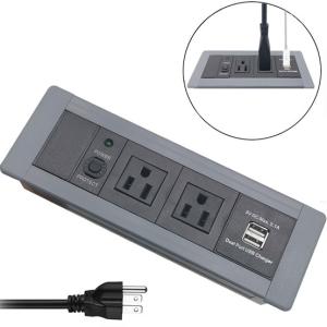 China America Desktop Clamp Power Strip 2outlet and 2USB ETL passed wholesale