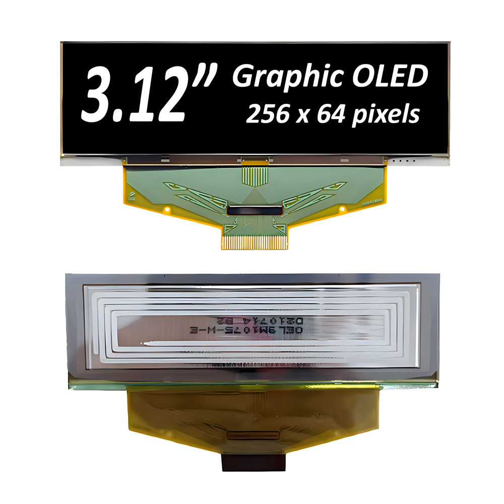 3.12 Inch Industrial Grade OLED Display Module- 256x64 Pixels, 30-Pin with SPI, I2C Interfaces