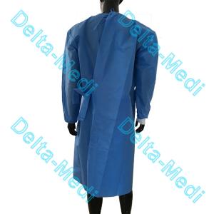 China AAMI SMS Neck Tie On Disposable Isolation Gowns Fluid Resistant wholesale