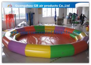 Colorful Round Outdoor Inflatable Swimming Pool Kids With Ladder 8m Diameter