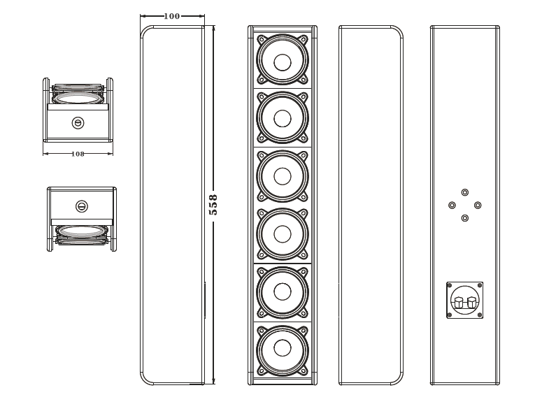 150W 3 Inch Column Loudspeaker 6x3 Inch Full Range Speaker