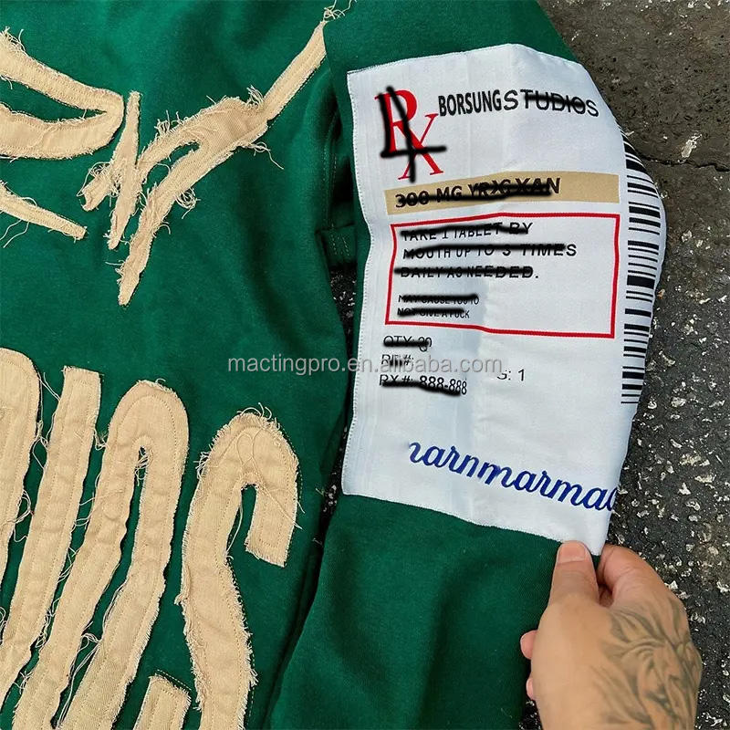 Custom Embroidery Hoodie With Embroidery Men'S Streetwear Patch Vintage Acid Wash Cropped Hoodie