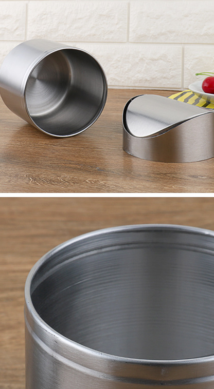 Morden Stainless Steel Cookwares Swing Top Mini Trash Cans For Desk