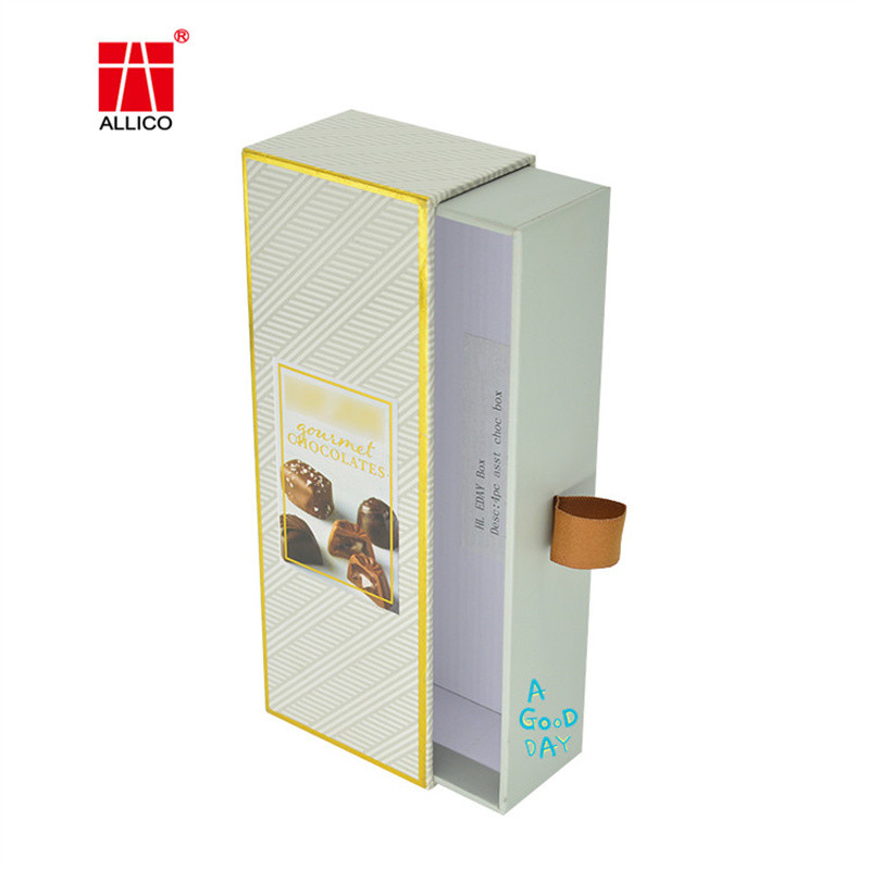 1.5mm-3mm CMYK Chocolate Food Packaging Gift Boxes Sliding Drawer