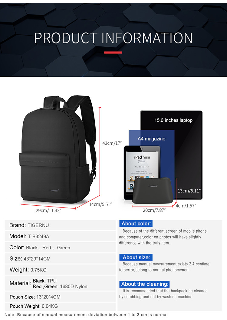 600D Polyester Travel Laptop Backpack Custom Lightweight Machila Designer Travel Bag