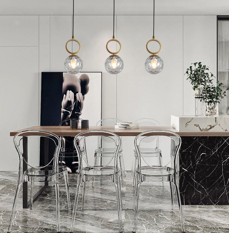 Modern LED Glass Pendant Lights Hanging Lamps Living Room Light Fixture(WH-GP-62)