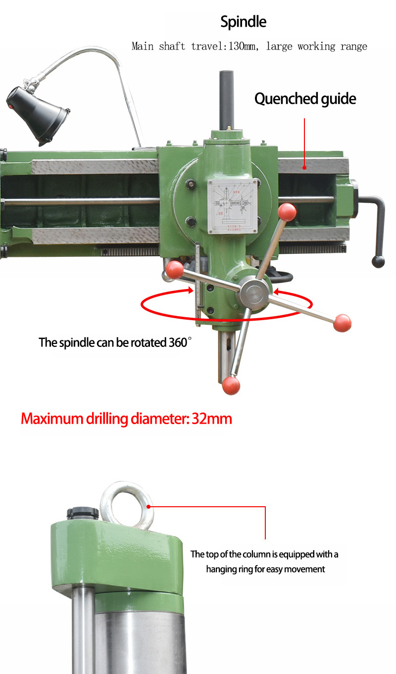 Universal radial drilling machine Z3732D Maximum Drilling Diameter 32mm Radial Drilling Machine