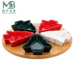 Household Bamboo Tray Christmas Party Special Rotating Partition Snack Turntable