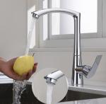 High Arc Brass Kitchen Mixer Tap Stainless Steel Kitchen Tap Chrome Finish