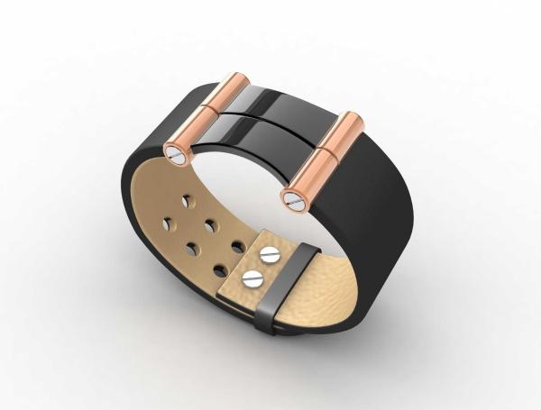 Top Quality Europe Fashion Stainless Steel Genuine Leather Silicone Bangle